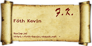 Fóth Kevin névjegykártya